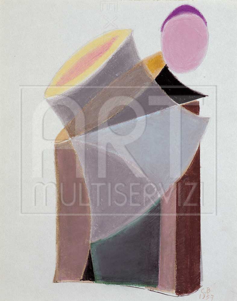 Carlo Belli. Forma 3. 1957. Pastello e cera su carta. 27x21 cm