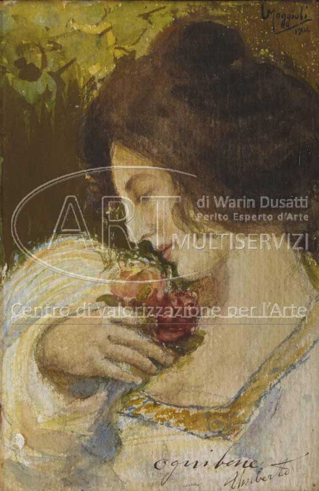 Umberto Moggioli - Ritratto di donna - cartolina